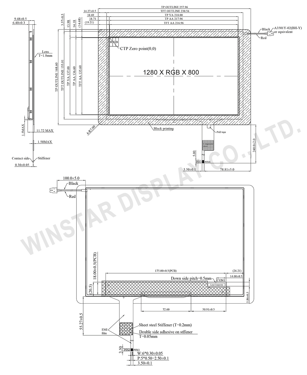 LVDS Touch Display, LVDS Touch Screen Display - WF101LSWAPLNG0