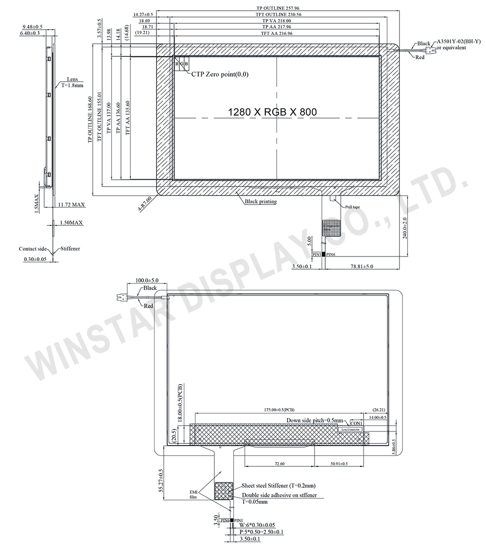 LVDS Touch Display, LVDS Touch Screen Display - WF101LSWAPLNG0