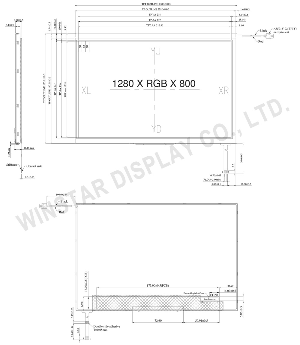 1280x800 Display, 1280x800 IPS, 1280x800 LCD, 1280x800 Resolution 1280x800 Touch Screen 10.1 - WF101LSYAPLNT0