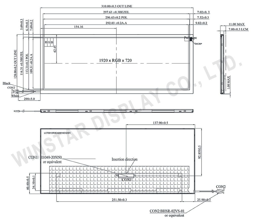 12.3-inch High-Brightness Ultra-Wide Temperature IPS TFT Display - WF123ESWAYLNN0