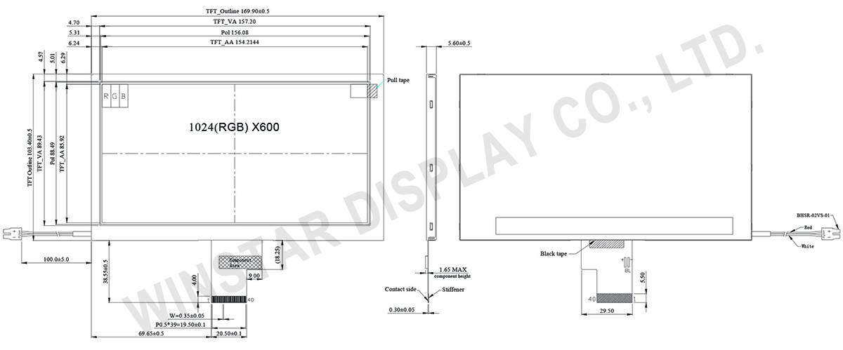 Winstar 7 inch Full HD Display, 7 inch Full HD LCD, HD LCD Panel, 7 inch HD LCD, 7 inch IPS LCD
