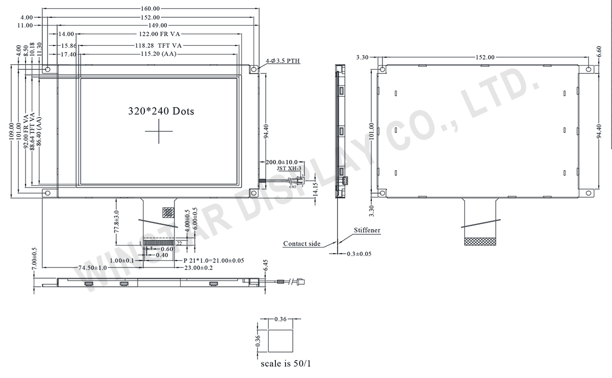 Winstar 5.7 inch Monochrome TFT Display