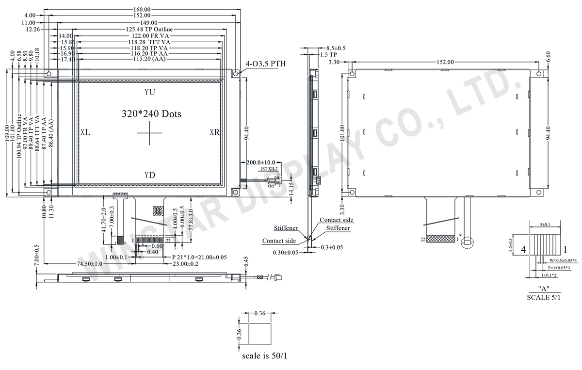 WINSTAR 5.7 inch TFT Monochrome - WF57STIACDNT0