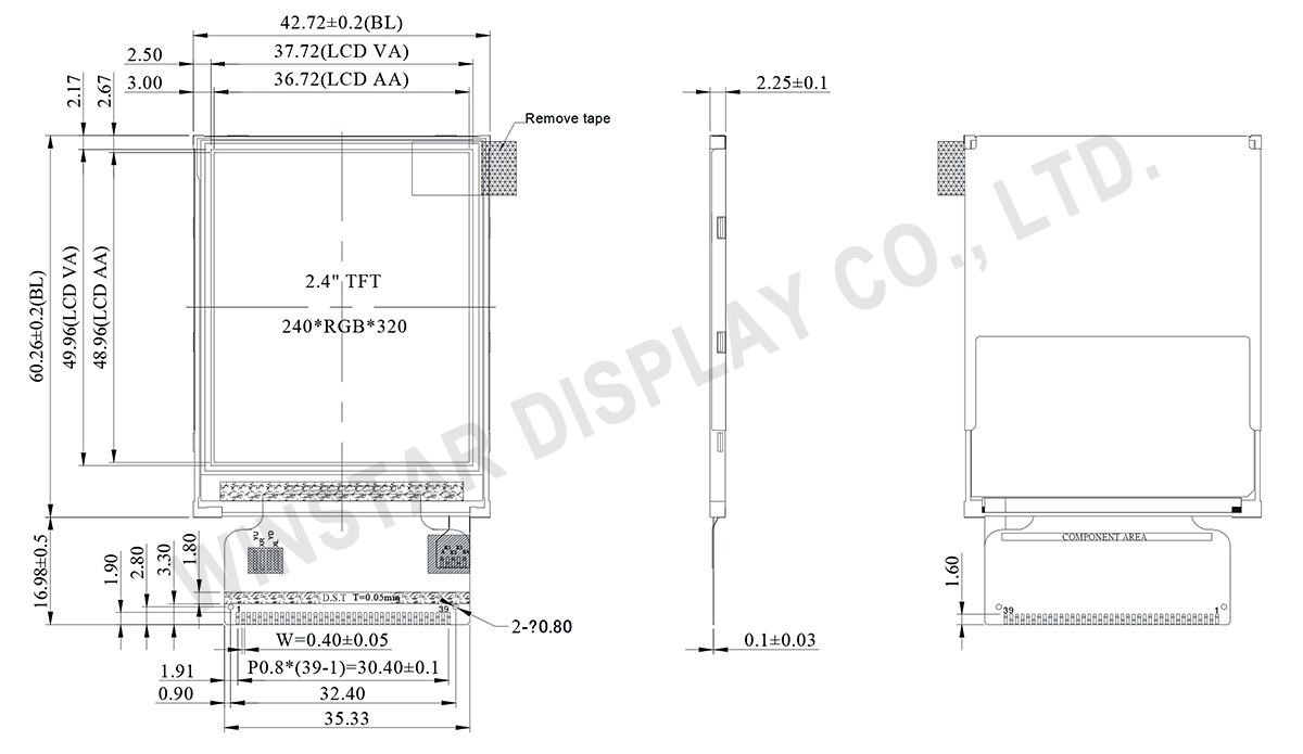 2.4 inch MCU Color TFT Module - WF24HTLAJDNN0 - Winstar Display