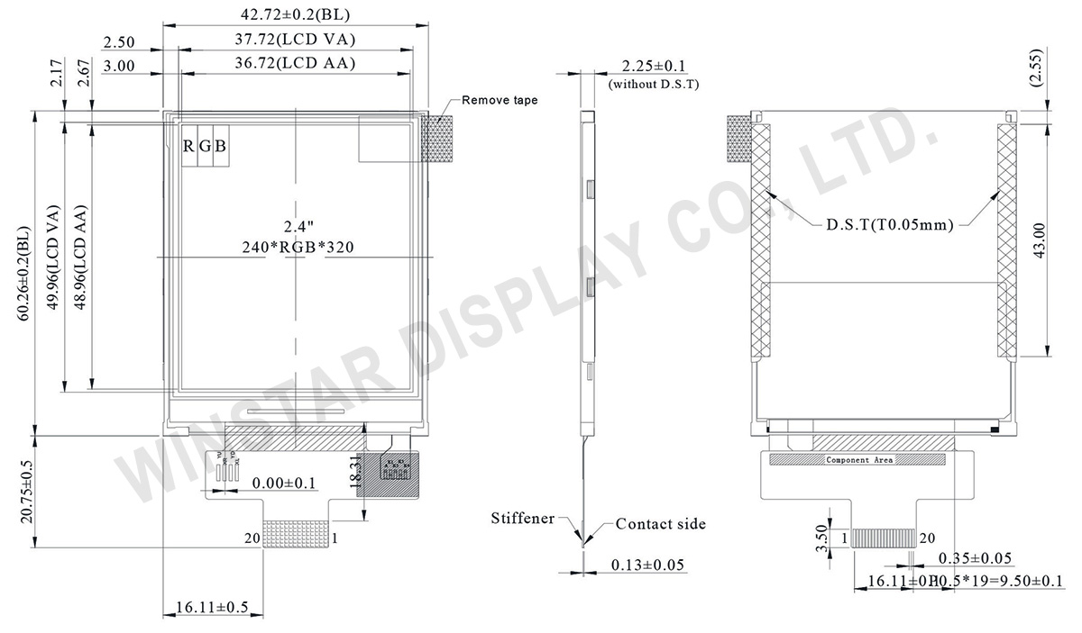 2.4 TFT SPI 240x320, 2.4 TFT 240x320, 240x320 TFT LCD - WF24MTLAJDNN0