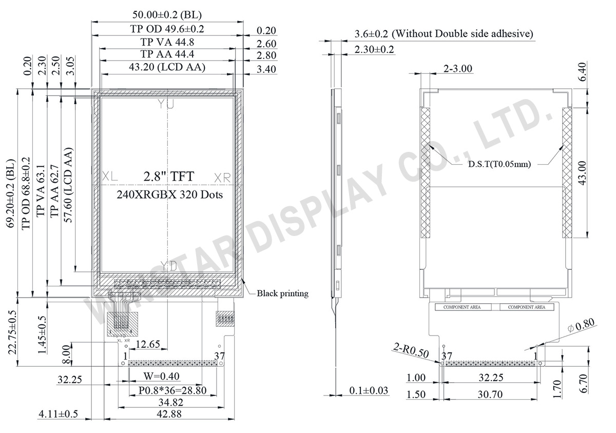 2.8 inch TFT LCD, 2.8 TFT LCD Module, 2.8 TFT Display - WF28ETLAJDNT0