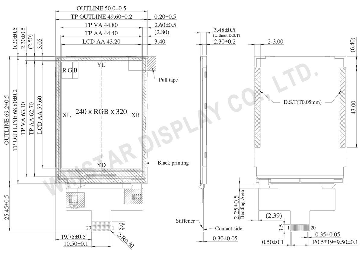 Ecran tactile resistif TFT 2,8 320x240 8bits ou SPI - Boutique