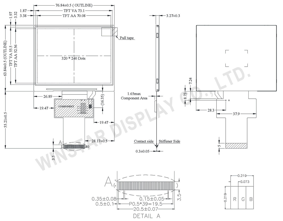 Winstar TFT LCD Module 3.5" - WF35YTIACDNN0