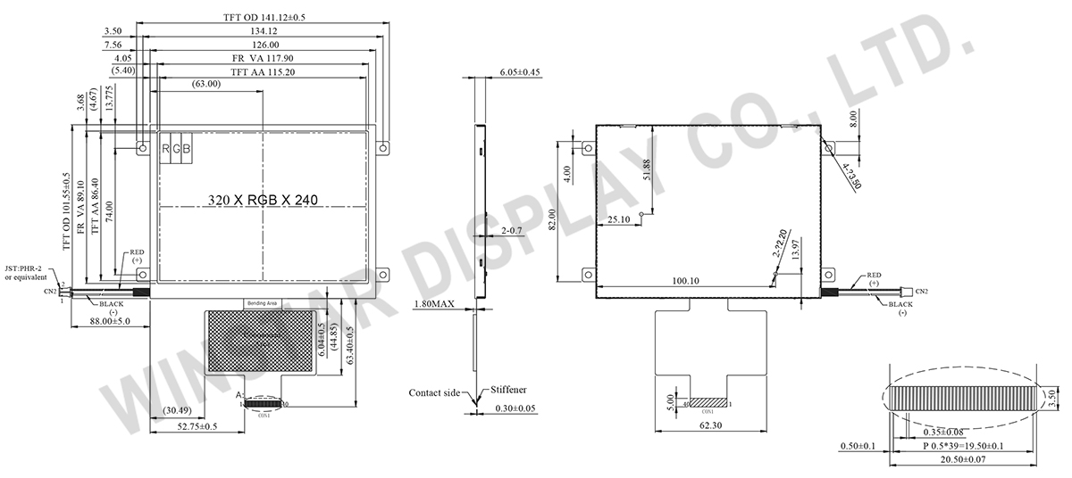 5.7 inch 320x240 TFT LCD - WF57A3TIGCDNN0