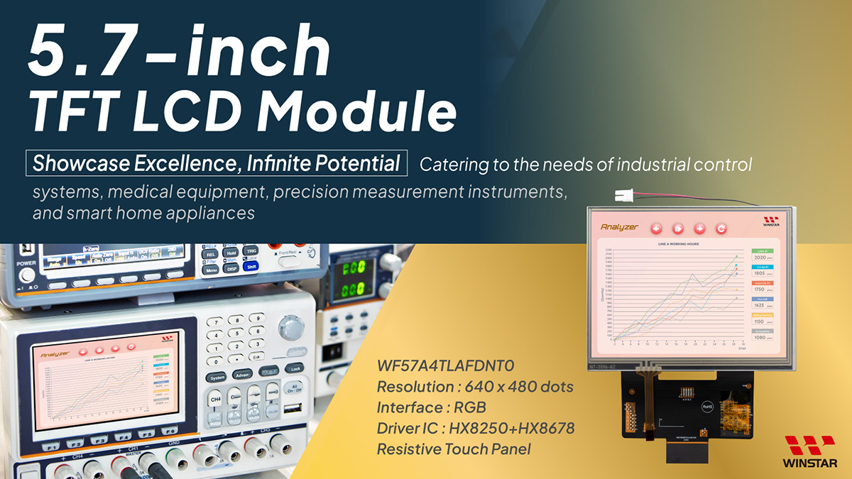 5,7-Zoll-TFT-LCD-Modul mit 640x480 Auflösung und resistivem Touchpanel - WF57A4TLAFDNT0