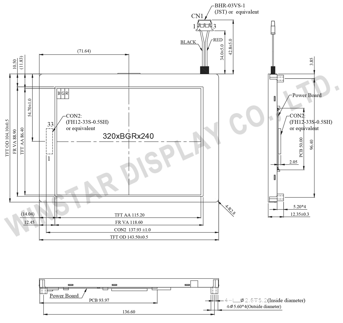 5.7 inch Color LCD Module - WF57WTLECDNN0