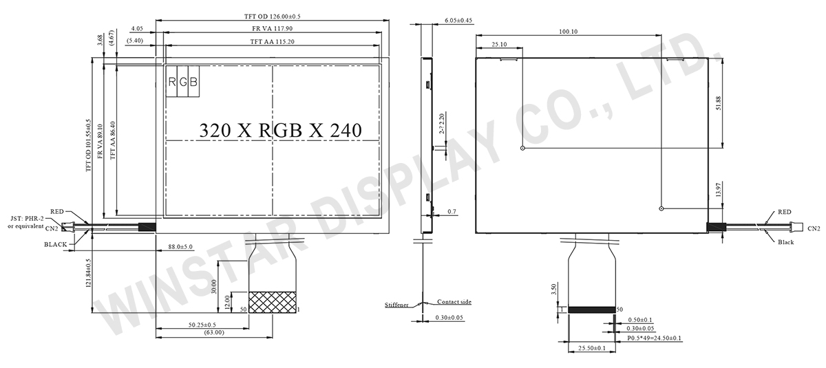 5.7 inch TFT LCD Module - WF57XTIACDNN0