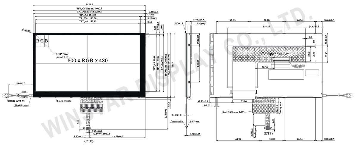 PCAP Touch Panel, Touch Panel Module, PCAP Touch Screen, PCAP Display - WF70A6TIAGDNG0