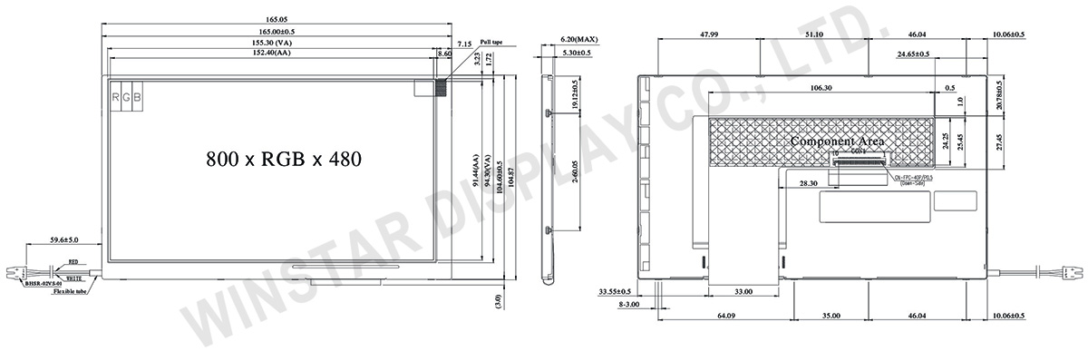 7 TFT LCD, 7 TFT LCD Panel, 7 TFT LCD Panel Module, 7 inch TFT LCD Module, 7 TFT Display - Winstar