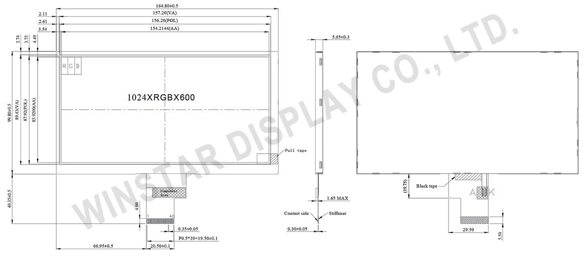 7 1024x600  LVDS TFT Color LCD - WF70A7TIAHLNN0