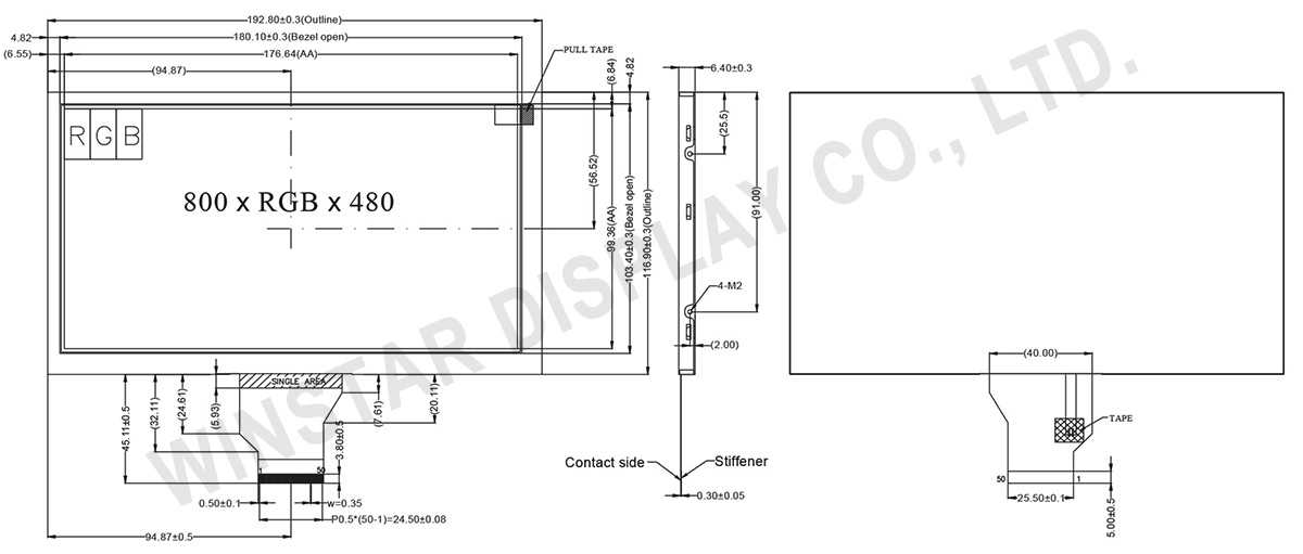 8 TFT LCD, 8 TFT Display - WF80BTIAGDNNC