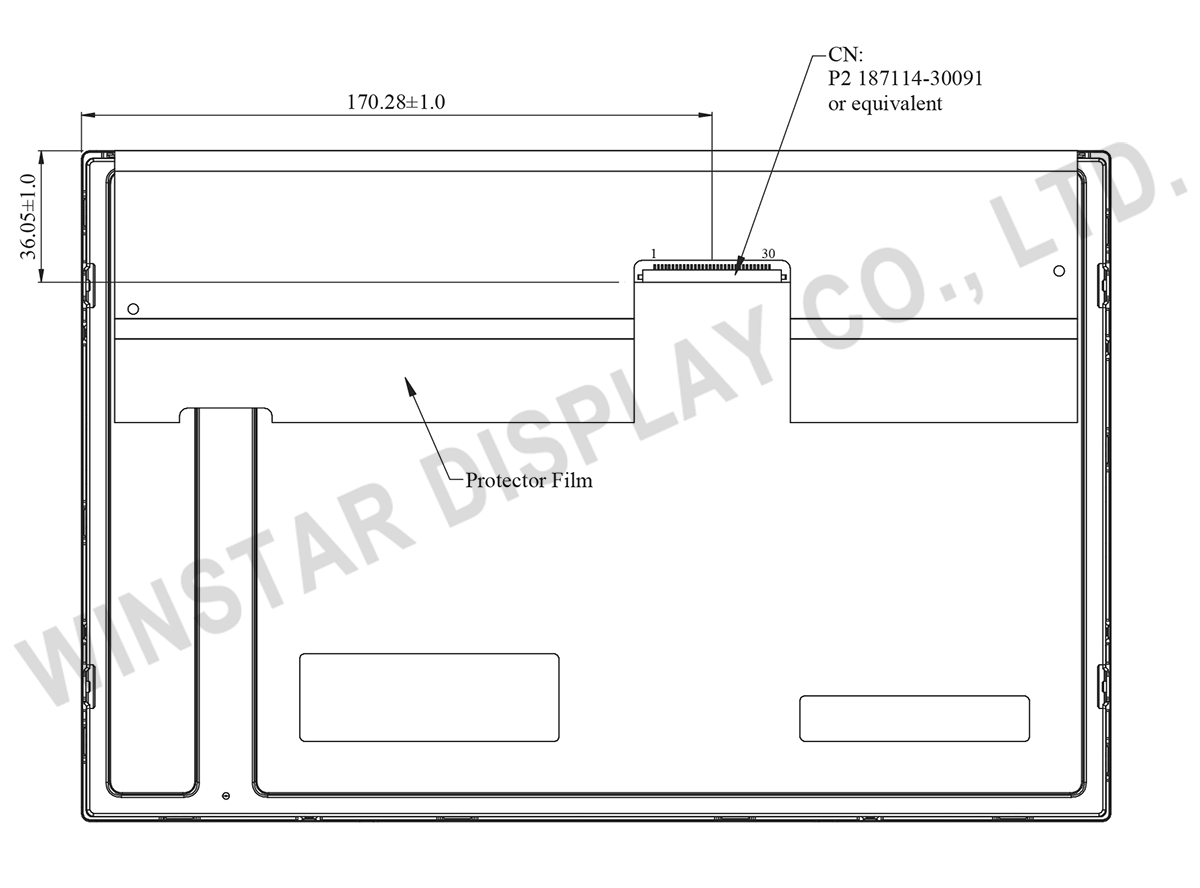 1280x800, 12.1 inch LVDS IPS TFT LCD Display - WF121BTXAPLNNA02