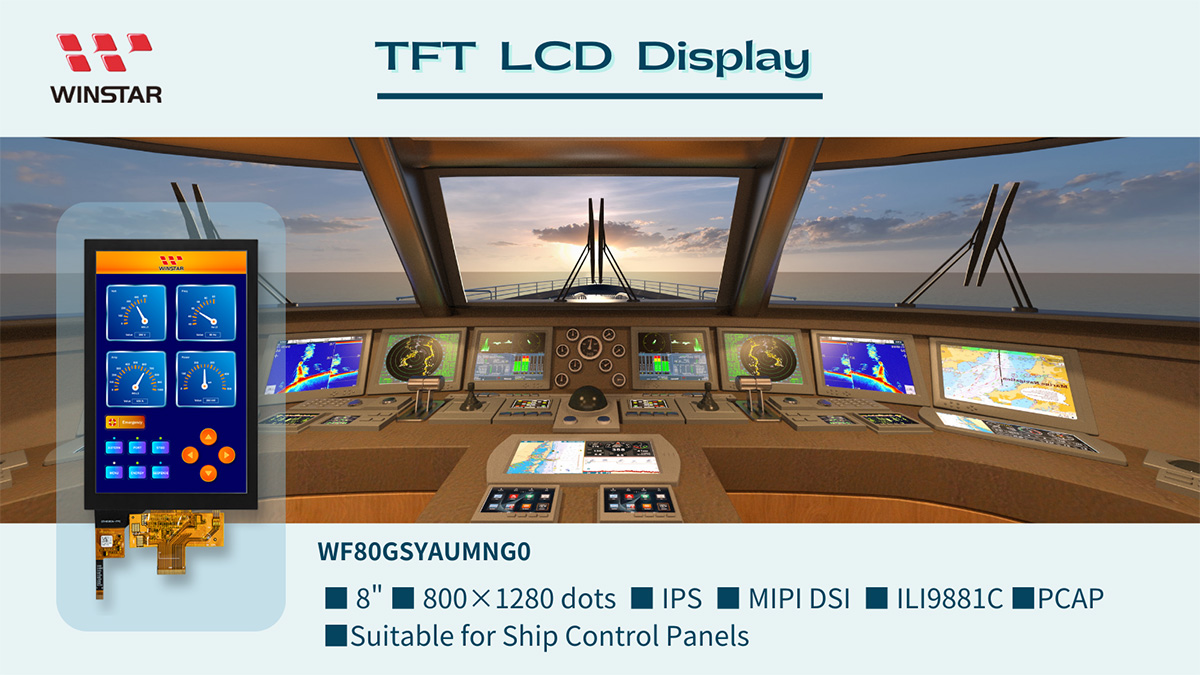 8 inç 800x1280 dokunmatik ekran TFT-LCD (PCAP) - WF80GSYAUMNG0