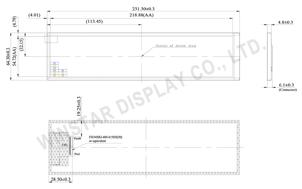 8.8-Inch Bar TFT LCD Display 480x1920 – Ultra-Wide IPS Screen - WF88BTYA8MNN0