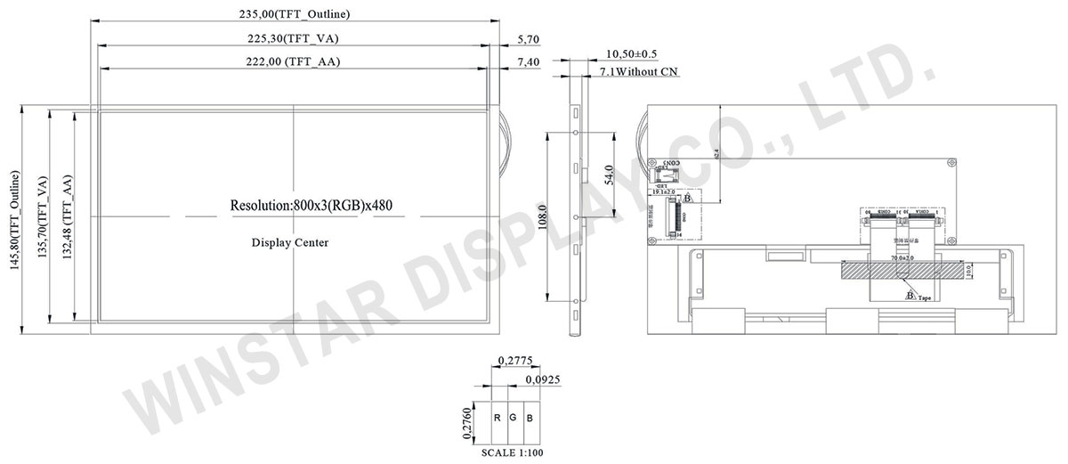 WF102QTIFGDBN0 - 10.2" TFT with TFT LCD Controller Board