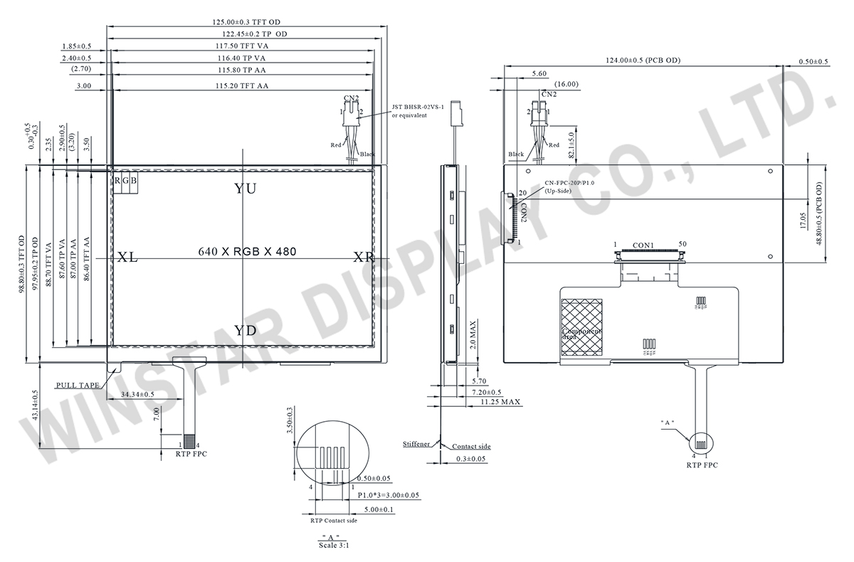 5.7 inch 640 x 480 RTP with Controller Board - WF57A4TLFFDATA