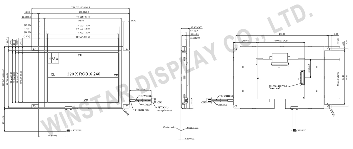 5.7 LVDS TFT LCD Display Module with Resistive Touch (Integrated Controller) - WF57VTIBCDAT0