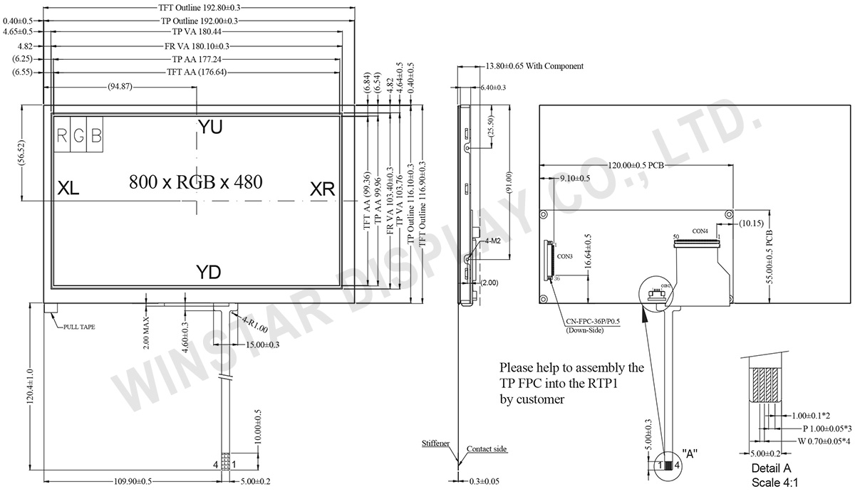 8 TFT Panels with LCD Controller Board - WF80QTIFGDBTB