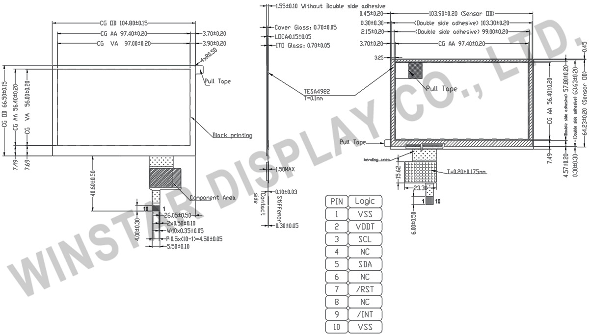 WINSTAR WF 43 gtiaednnz # 4.3/" Display LCD TFT