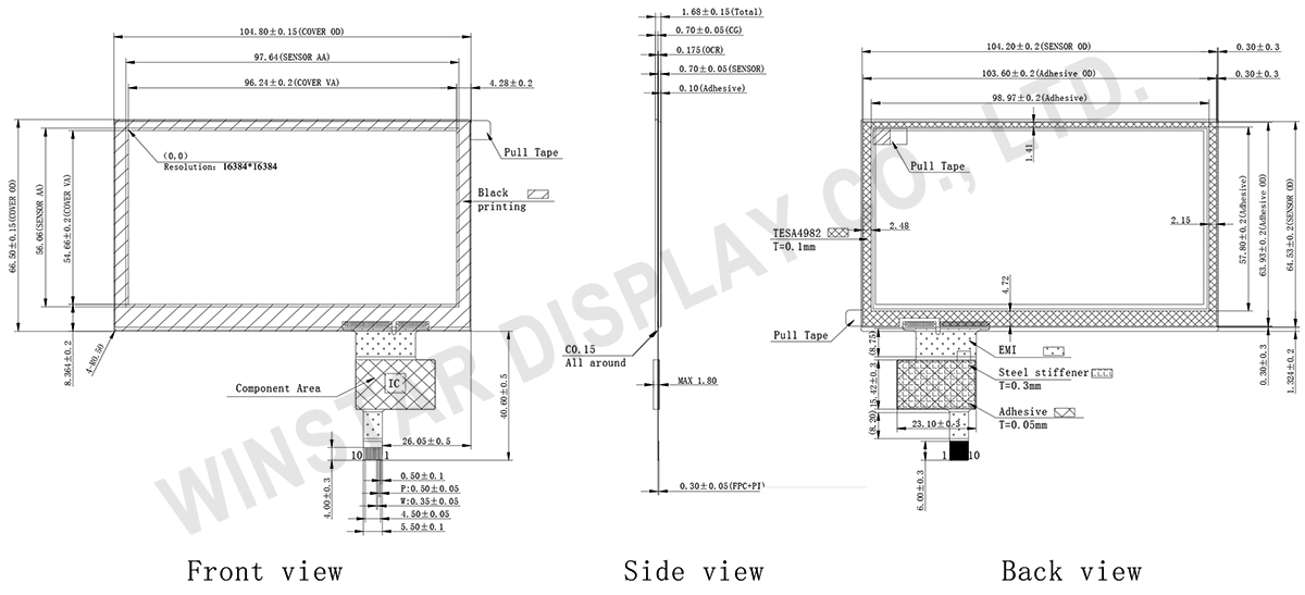 4.3 inch Touch Panel, 4.3 inch Touch Screen - Winstar Display