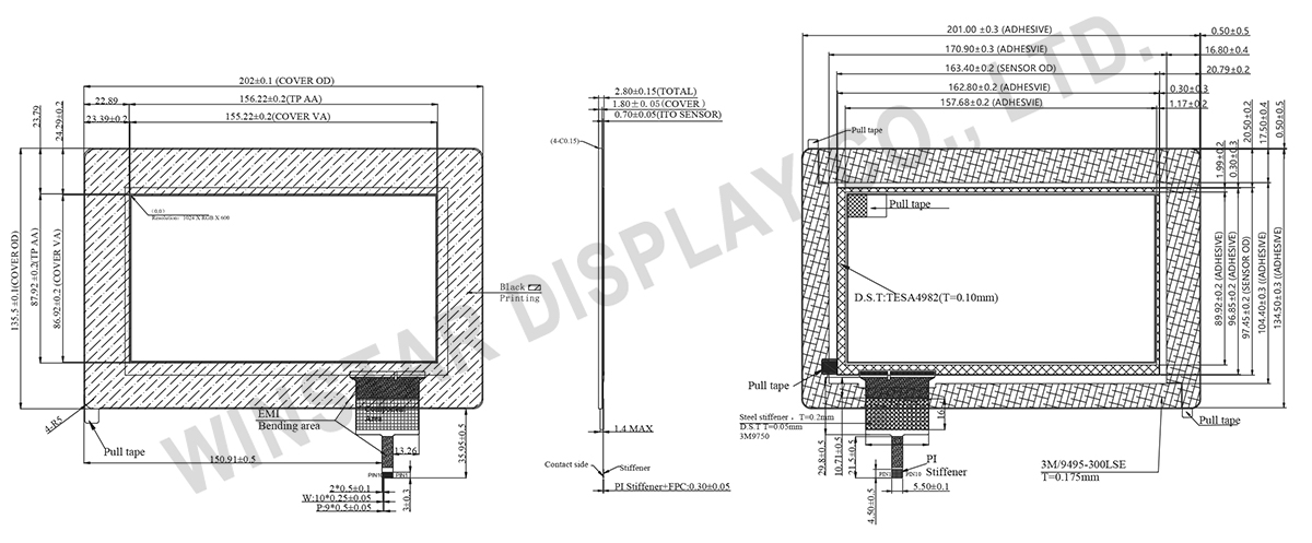 7 inch Five-finger Touch Panel - TST0007R0A4111XXXX07