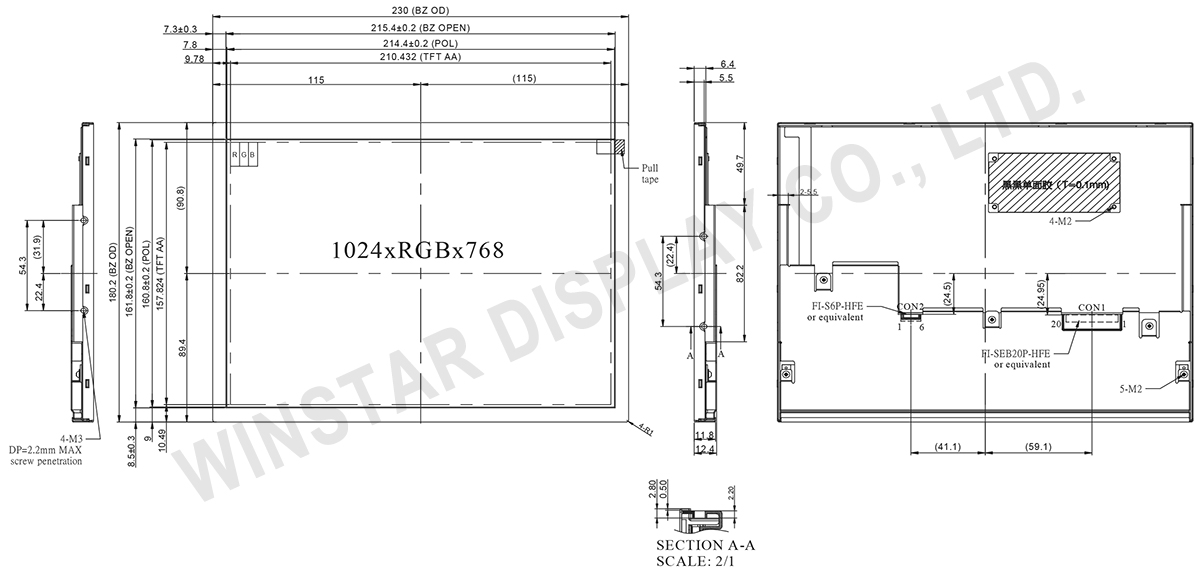 10.4 TFT LCD, 10.4 TFT Display, 10.4 inch LCD Display - WF104GSWAMLNN0