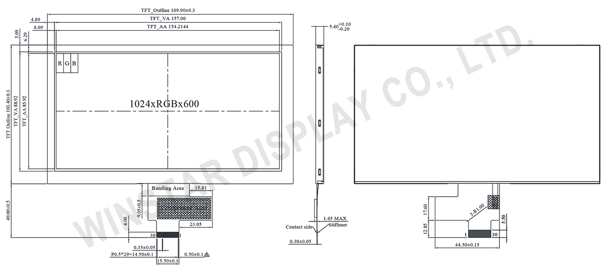 7-inch High-Brightness MIPI TFT Display with Wide Temperature Range - WF70D5SWAHMNN0
