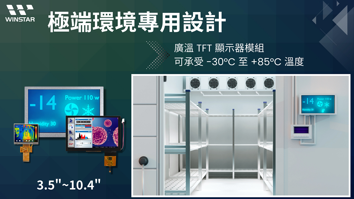 極端環境專用設計 - 廣溫TFT顯示器