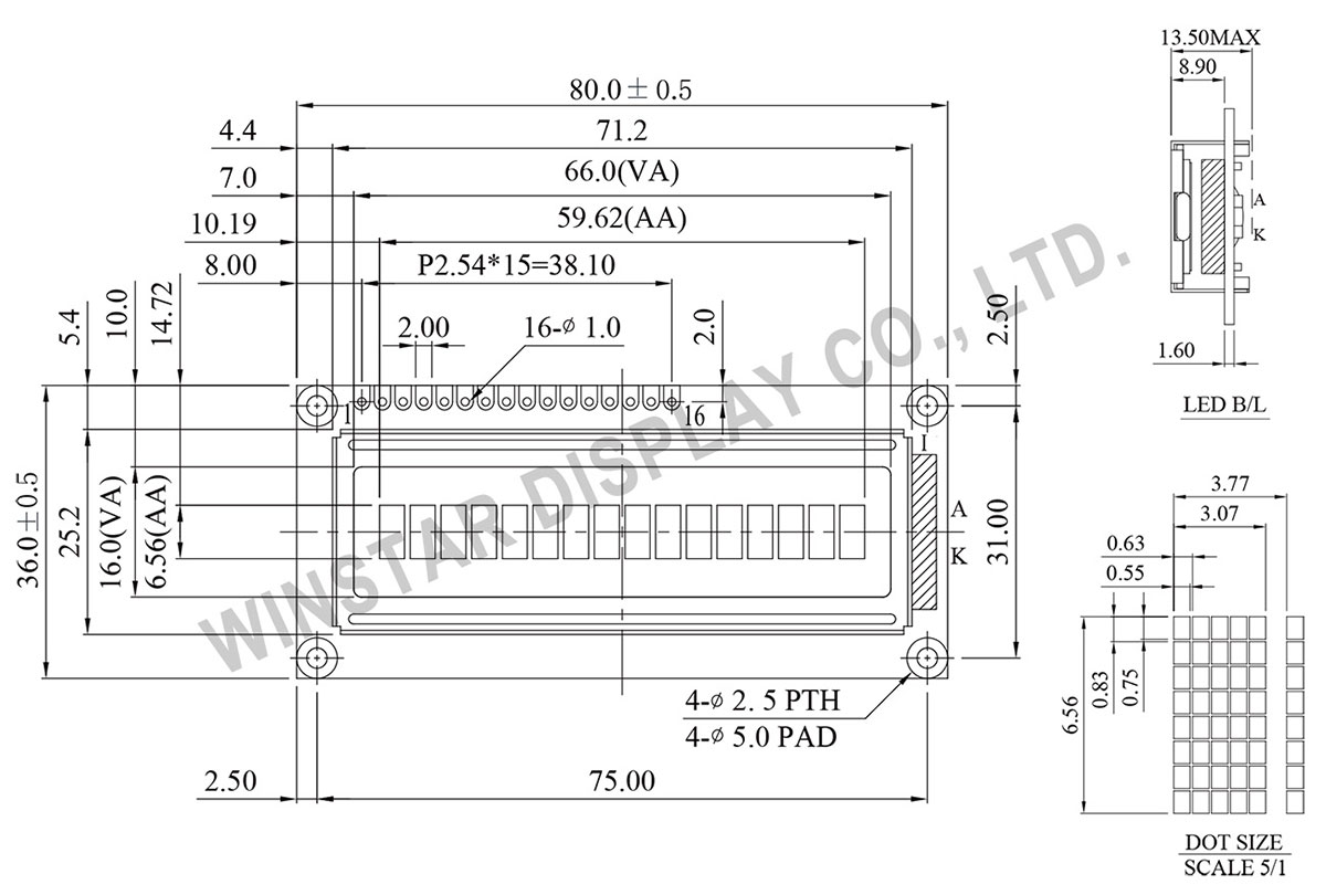 Winstar VATN LCD suitable for UPS LCD Display, UPS Display