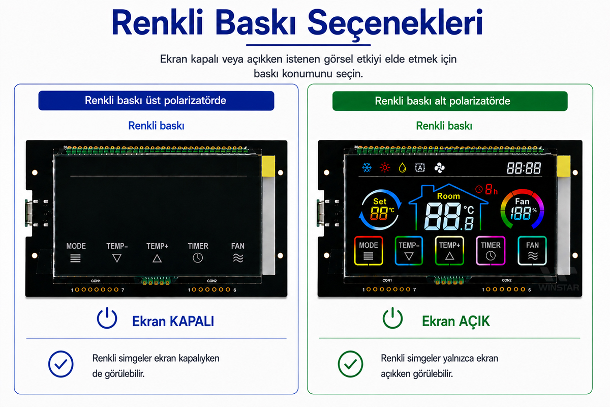 Renkli baskı seçenekleri