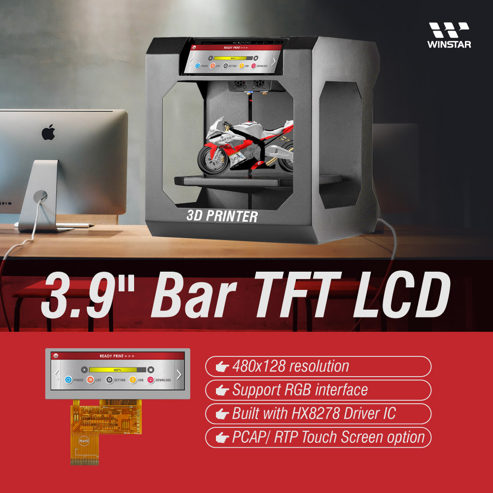 3.9 inç Bar Tipi TFT LCD Ekran