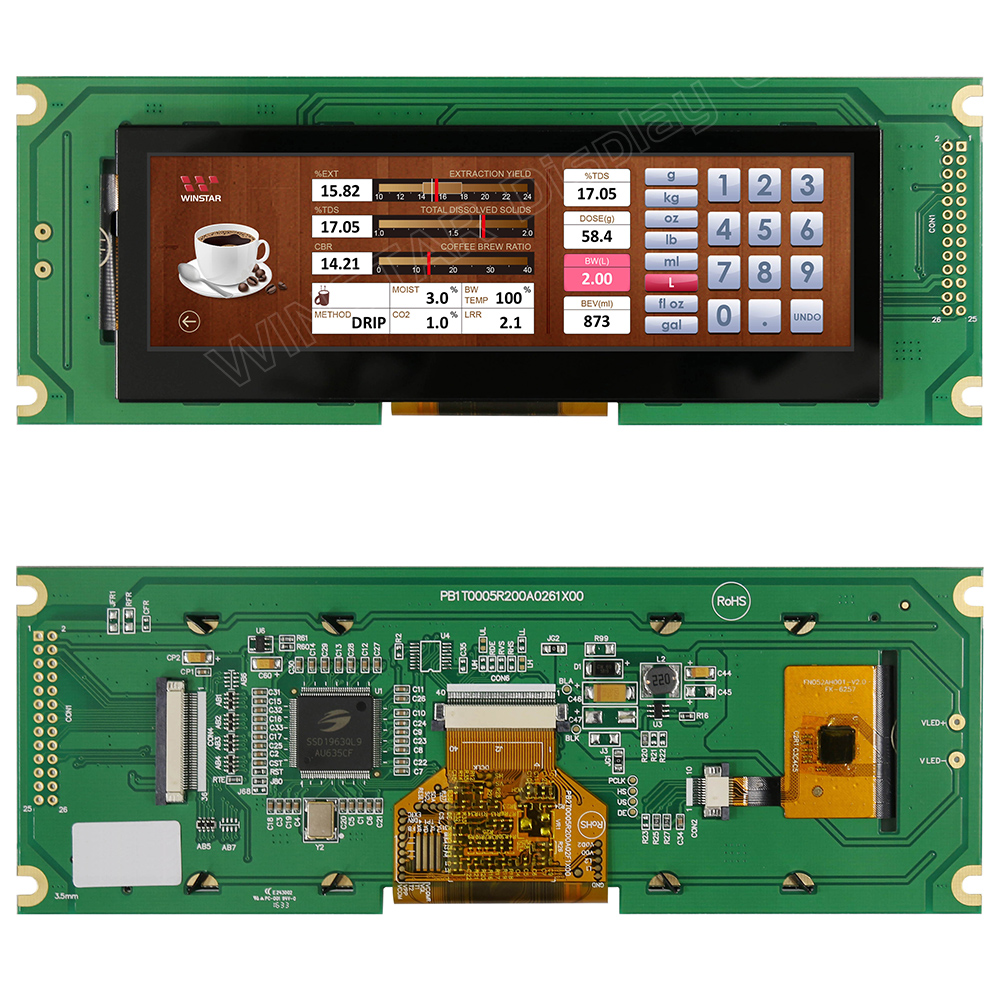 5.2吋 投射電容式觸控面板 長條型TFT-LCD - WF52QTLBSDBG0