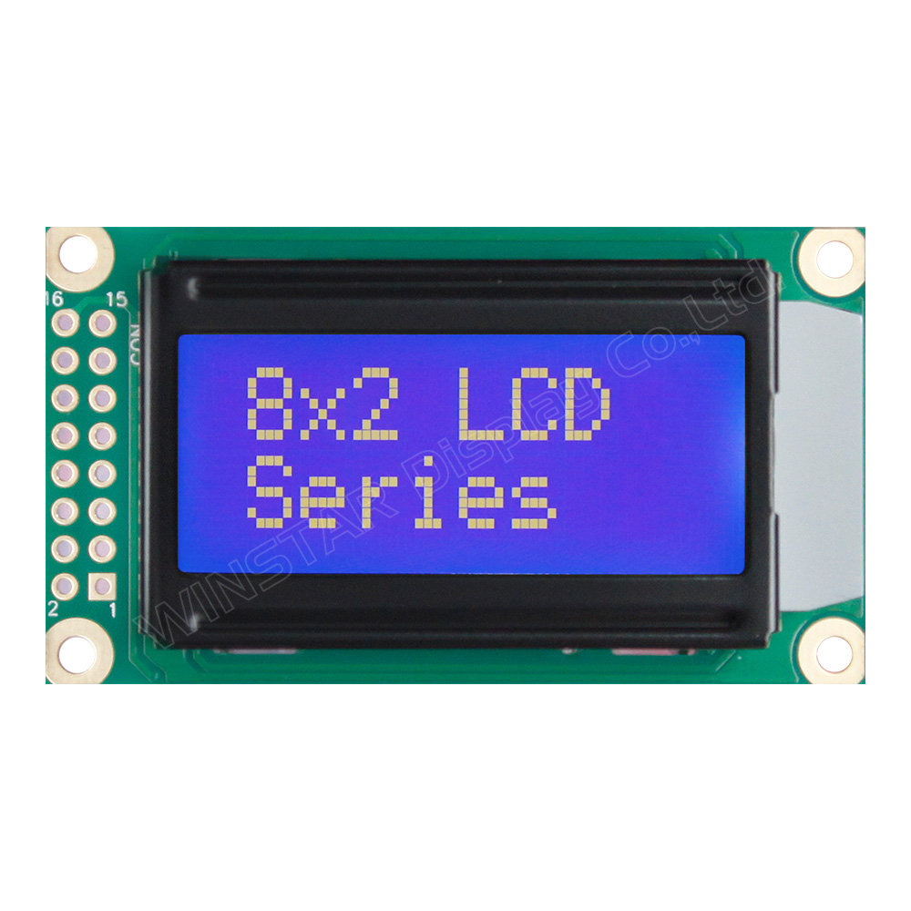2x8 LCD, LCD 2x8, 2x8 Zeichen LCD, LCD 2x8 Zeichen - WH0802A1