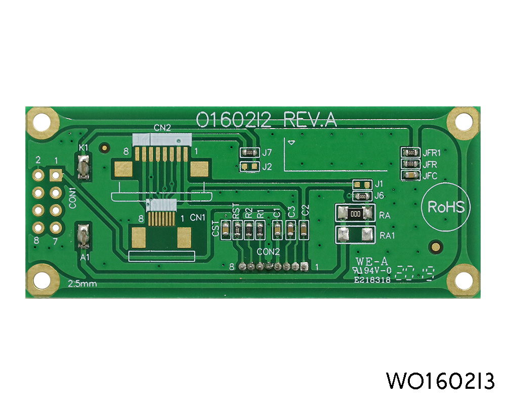 Módulo LCD Caractere Monocromático COG 16x2 com PCB - WO1602I3 / WO1602I5