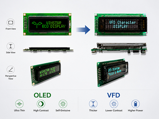 Soluzione di sostituzione VFD con moduli PM-OLED