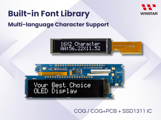 Panoramica della Libreria di Font Integrata nel Modulo OLED WINSTAR IC SSD1311