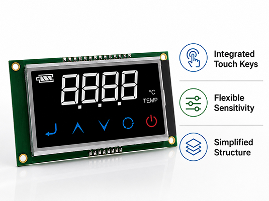 LCD STN ICON Touch com teclas capacitivas integradas