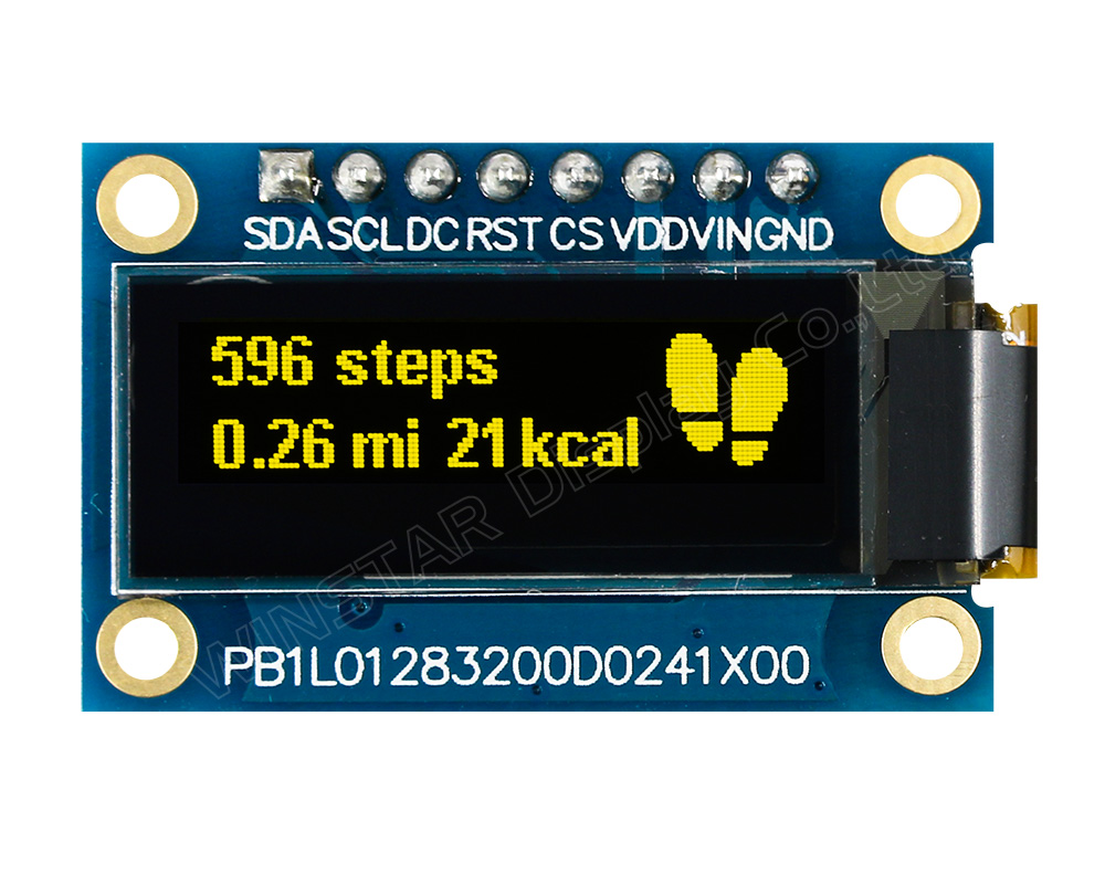 12832 OLED, 0.91" SPI, SSD1306 OLED Display (COG+PCB) - WEA012832D