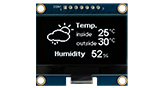 OLED Display Gráfico 128x64 de 1,54 polegadas com PCB - WEA012864AE