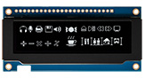 2.8 인치 256x64 COF OLED 디스플레이 모듈, 그레이스케일 지원, PCB 및 프레임 포함 - WEN025664A