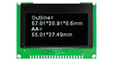 128x64 图形OLED点阵屏 2.42寸 (含PCB) - WEO012864J