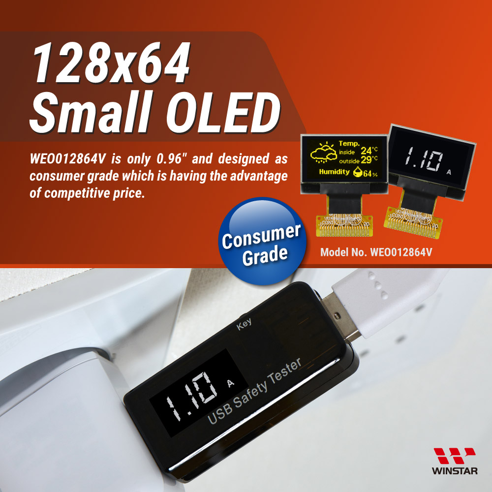 0.96" 128x64 SSD1315 OLED Wyświetlacz - WEO012864V