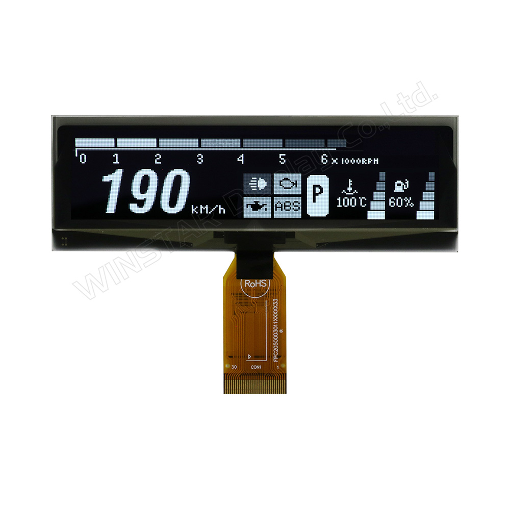 3.55 inch 256x64 COG OLED Display Support Grayscale - WEO025664D