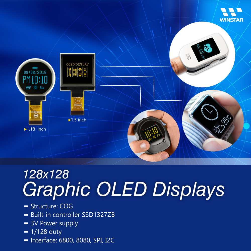 SPI Round 128 X 128 Small LCD Display , Rohs LCD Display For Smart Watch