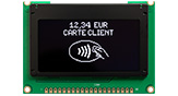 2.42吋 128x64 繪圖型 OLED 顯示器+PCB,支援RS232介面 - WEP012864AJ(RS232)